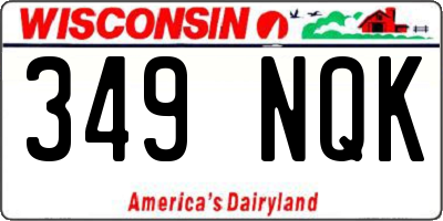 WI license plate 349NQK