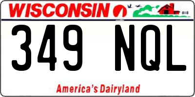 WI license plate 349NQL