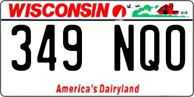 WI license plate 349NQO