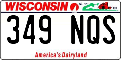 WI license plate 349NQS