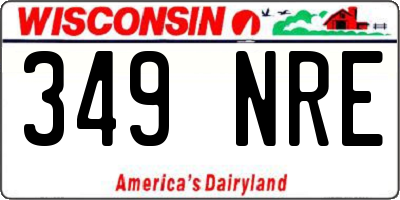 WI license plate 349NRE
