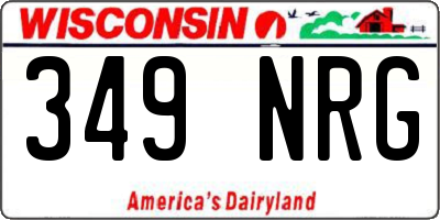 WI license plate 349NRG