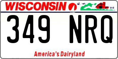 WI license plate 349NRQ