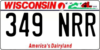 WI license plate 349NRR
