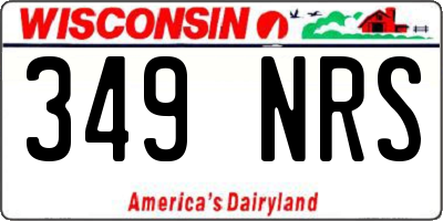 WI license plate 349NRS