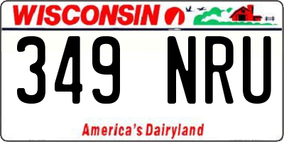 WI license plate 349NRU