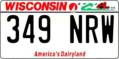 WI license plate 349NRW