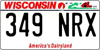 WI license plate 349NRX
