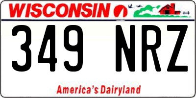WI license plate 349NRZ