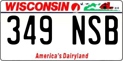 WI license plate 349NSB