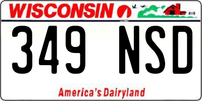 WI license plate 349NSD