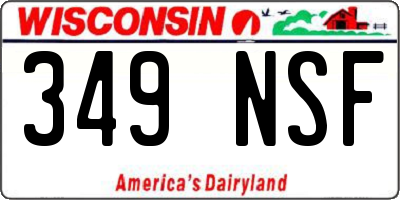 WI license plate 349NSF
