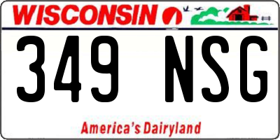 WI license plate 349NSG