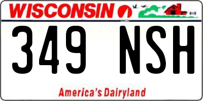 WI license plate 349NSH