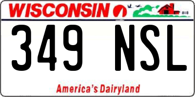 WI license plate 349NSL