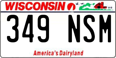 WI license plate 349NSM