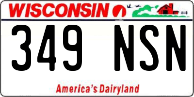 WI license plate 349NSN