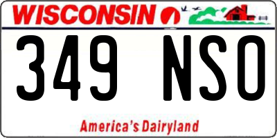 WI license plate 349NSO