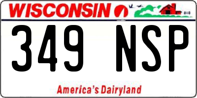 WI license plate 349NSP
