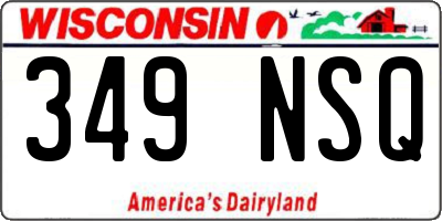 WI license plate 349NSQ
