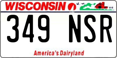 WI license plate 349NSR