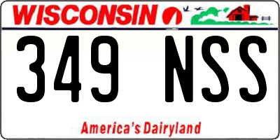WI license plate 349NSS