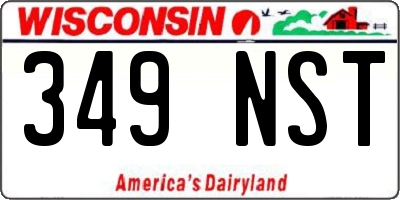 WI license plate 349NST
