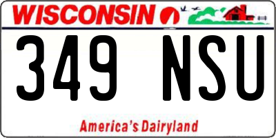 WI license plate 349NSU