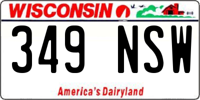 WI license plate 349NSW