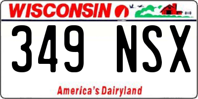 WI license plate 349NSX