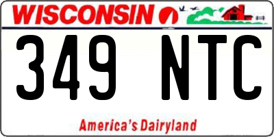 WI license plate 349NTC