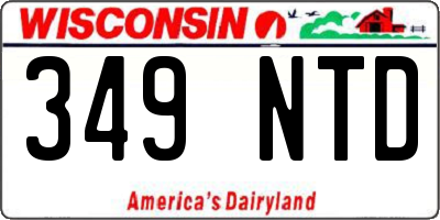 WI license plate 349NTD