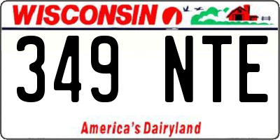 WI license plate 349NTE