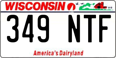 WI license plate 349NTF