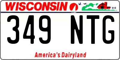 WI license plate 349NTG