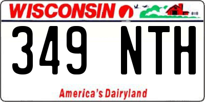 WI license plate 349NTH
