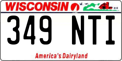 WI license plate 349NTI
