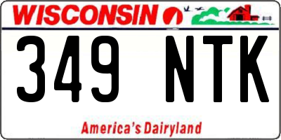 WI license plate 349NTK