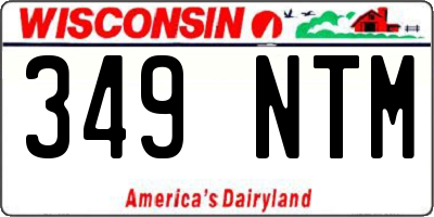 WI license plate 349NTM