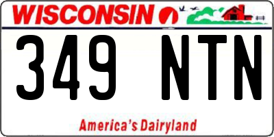WI license plate 349NTN