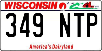 WI license plate 349NTP