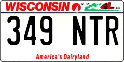 WI license plate 349NTR