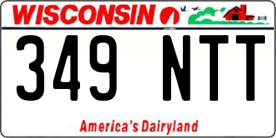 WI license plate 349NTT