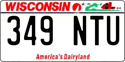 WI license plate 349NTU