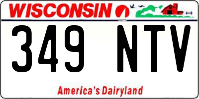 WI license plate 349NTV