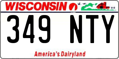 WI license plate 349NTY