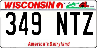 WI license plate 349NTZ