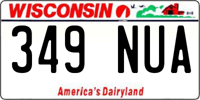 WI license plate 349NUA