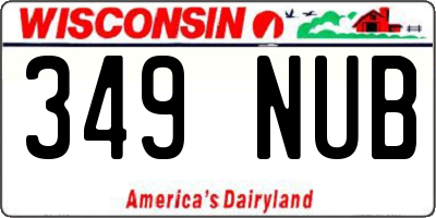 WI license plate 349NUB