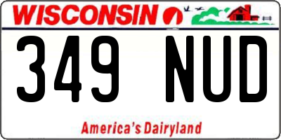 WI license plate 349NUD